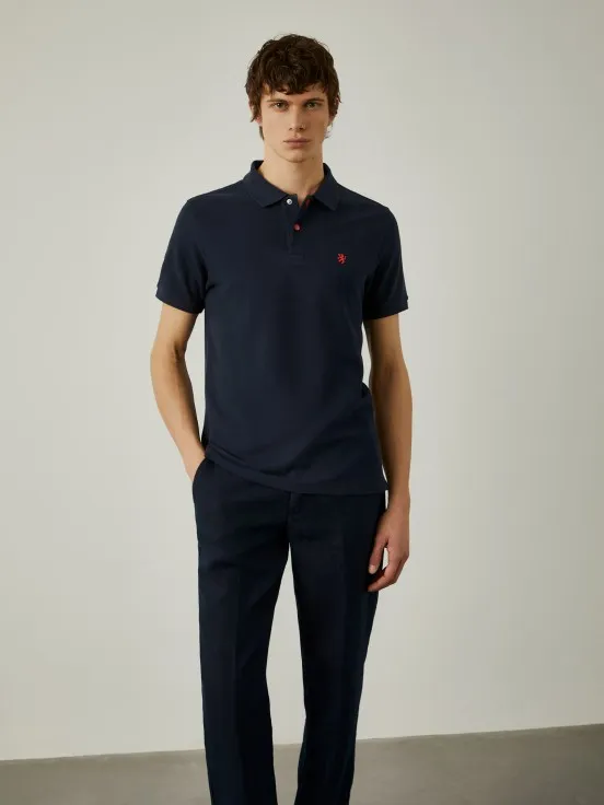 100% cotton slim fit piqué polo