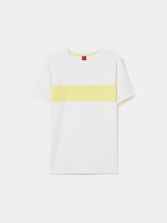 100% cotton t-shirt with contrast hem