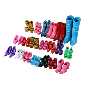 10Pairs/set Girl Doll Shoes Assorted Colors Mixed Style Bandage Bow High Heel Sandals for Girls Dolls Accessories Kid Toy Gifts