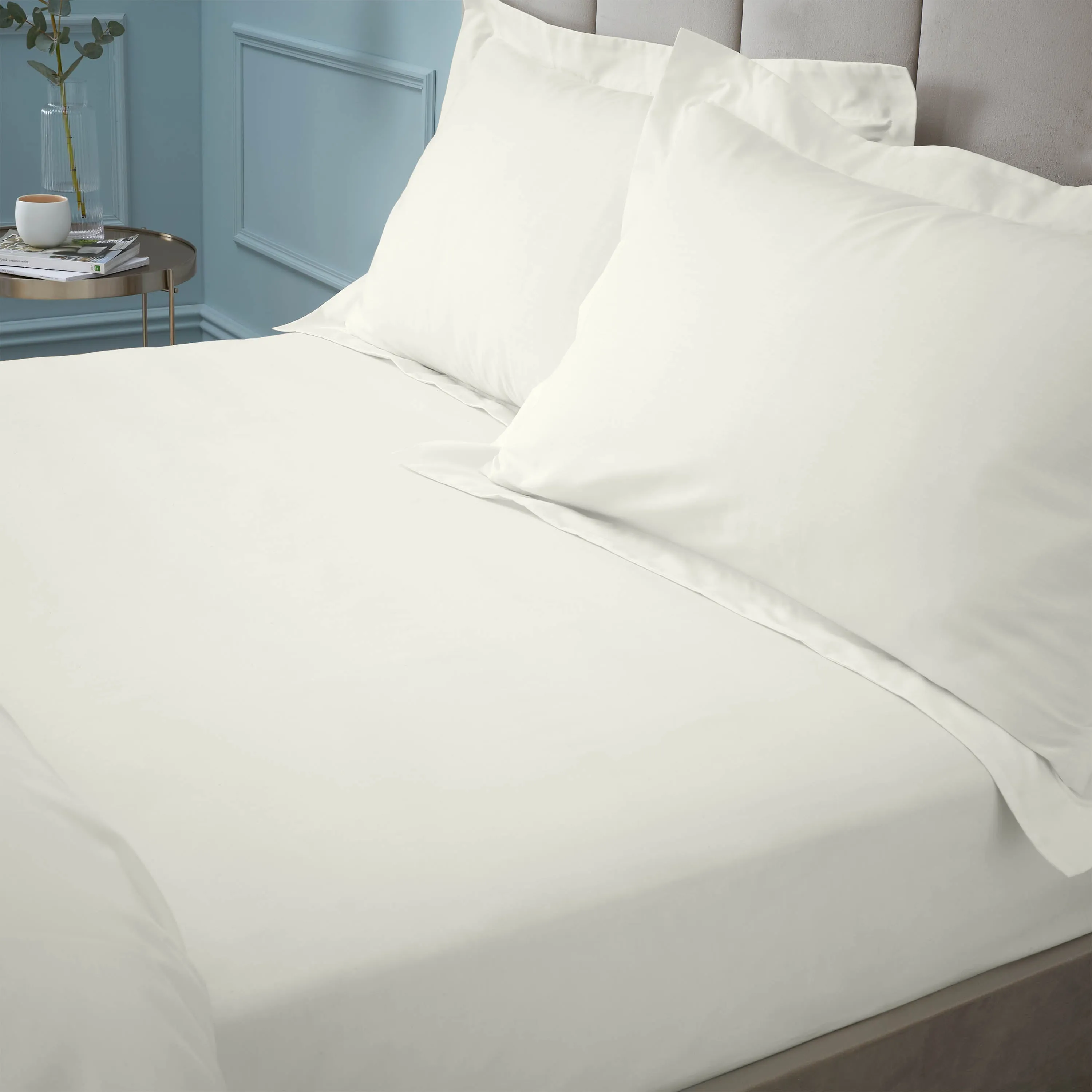 180 Thread Count 100% Egyptian Cotton Fitted Sheet - Cream