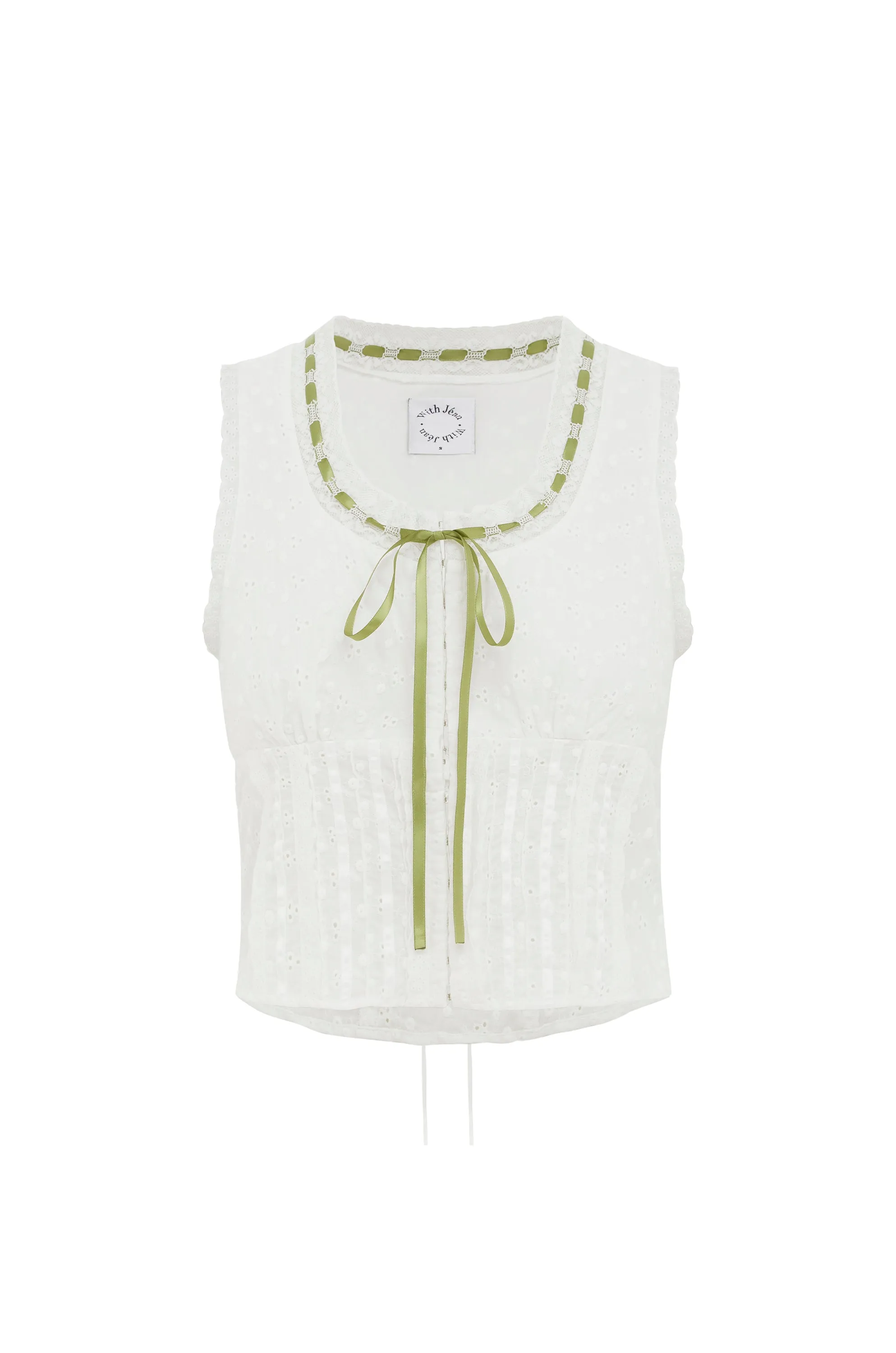 Adeline Top | White/Green