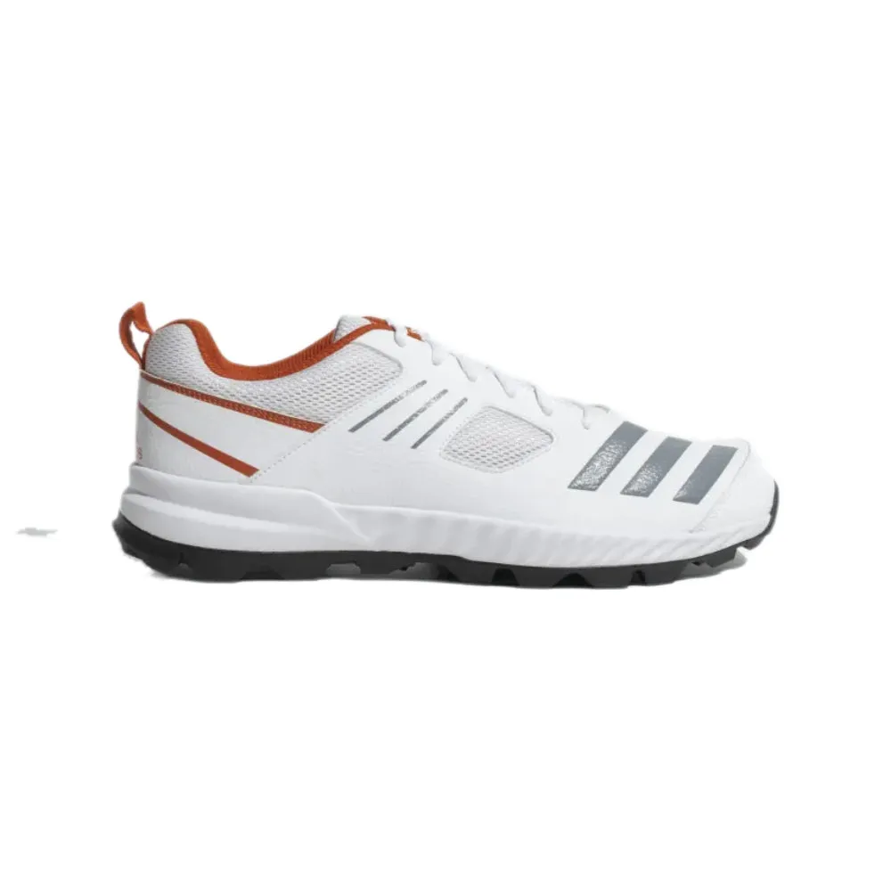 Adidas Men's Crihase 23 Cricket Shoe (Cloud White/Dove Grey/Preloved Red)