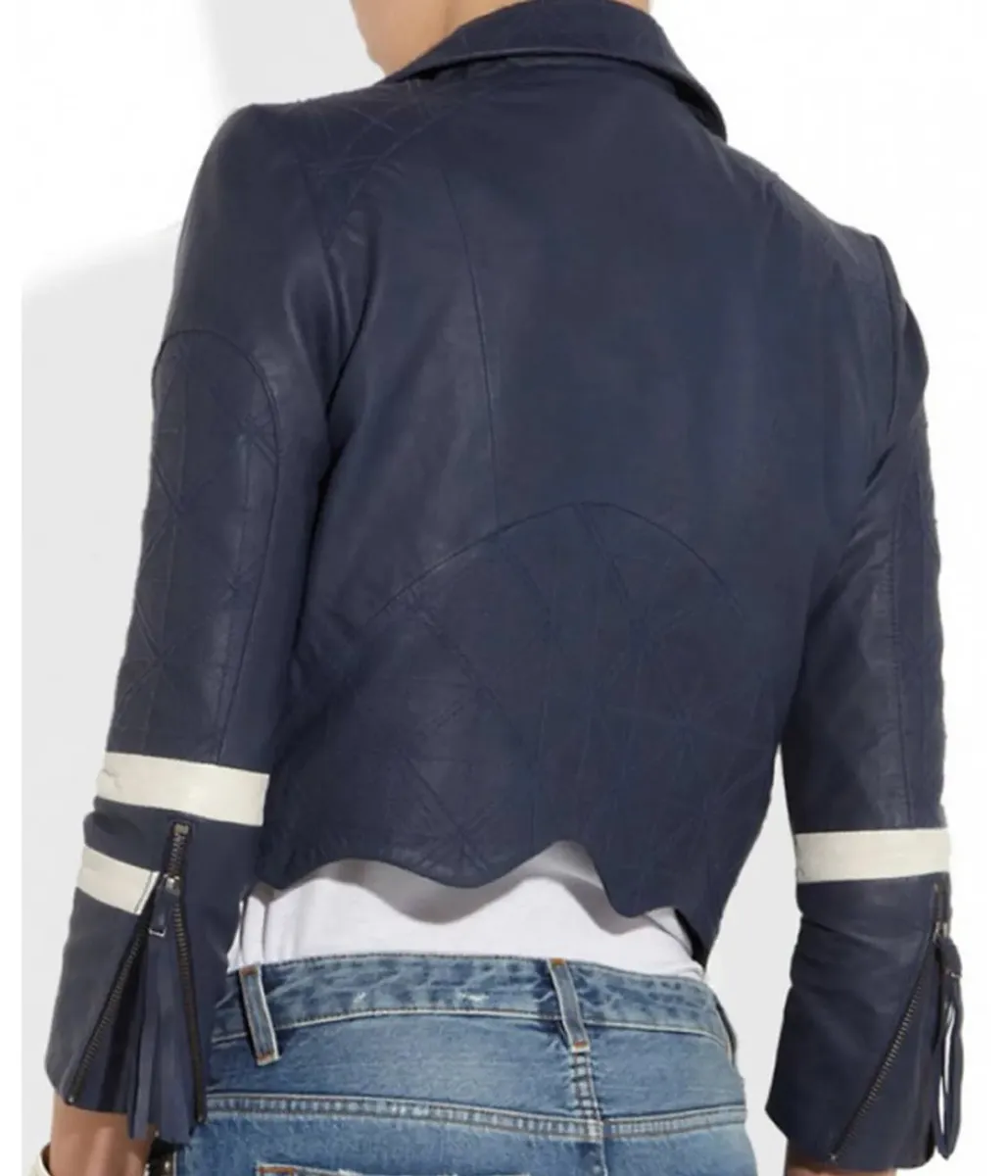 Agents of Shield Chloe Bennet Blue Leather Jacket