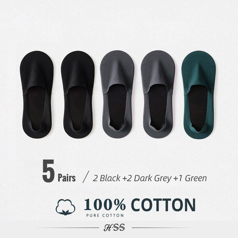 Ashoreshop 5 Pairs/Lot Men's lowcut Socks 100% Cotton Deodorant Sweat Absorption Socks