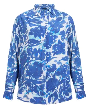 Bailee Eco Delphine Popover Shirt                             Blue Depths