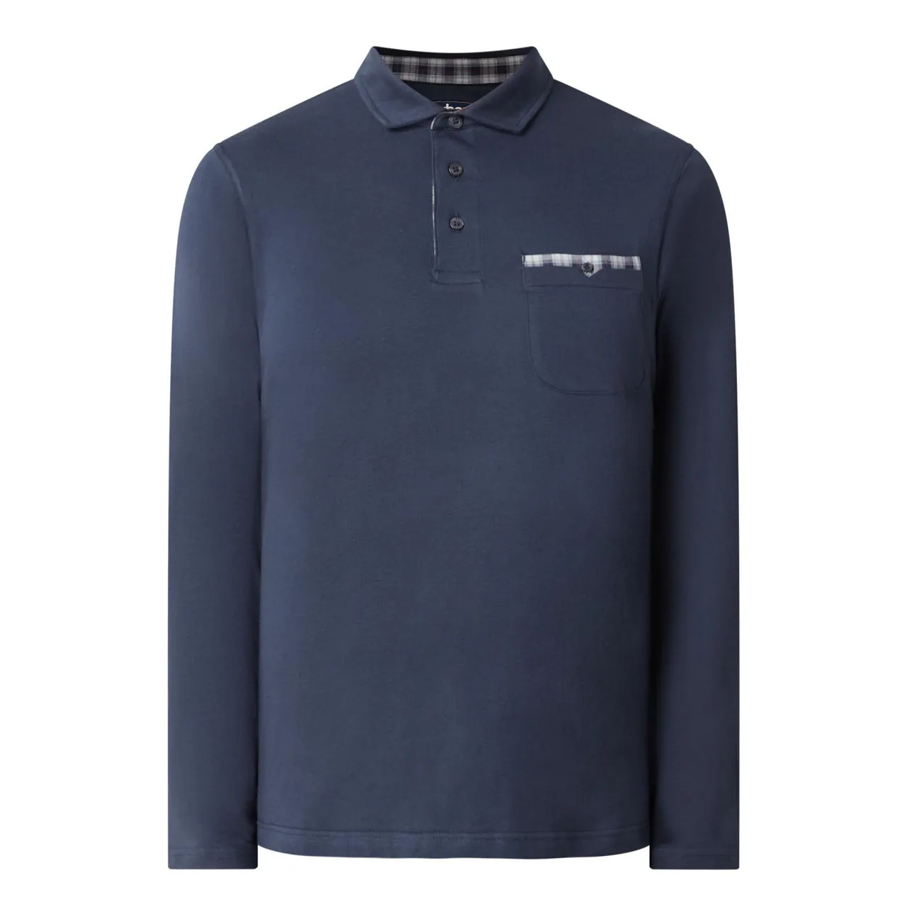 BARBOUR Corpatch Check Pocket Long-Sleeved Polo Shirt - Navy