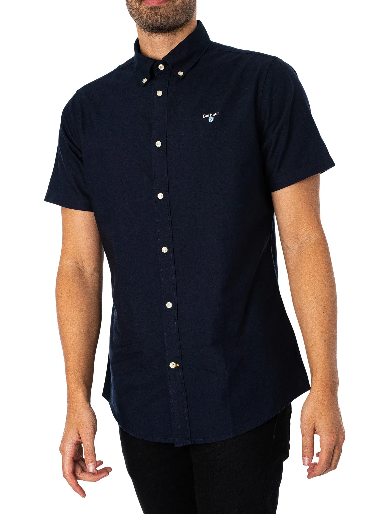 Barbour Oxtown Tailored Short Sleeved Shirt - Navy