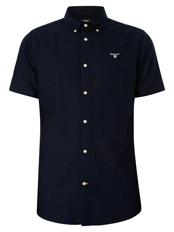 Barbour Oxtown Tailored Short Sleeved Shirt - Navy