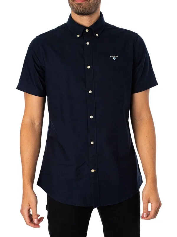 Barbour Oxtown Tailored Short Sleeved Shirt - Navy