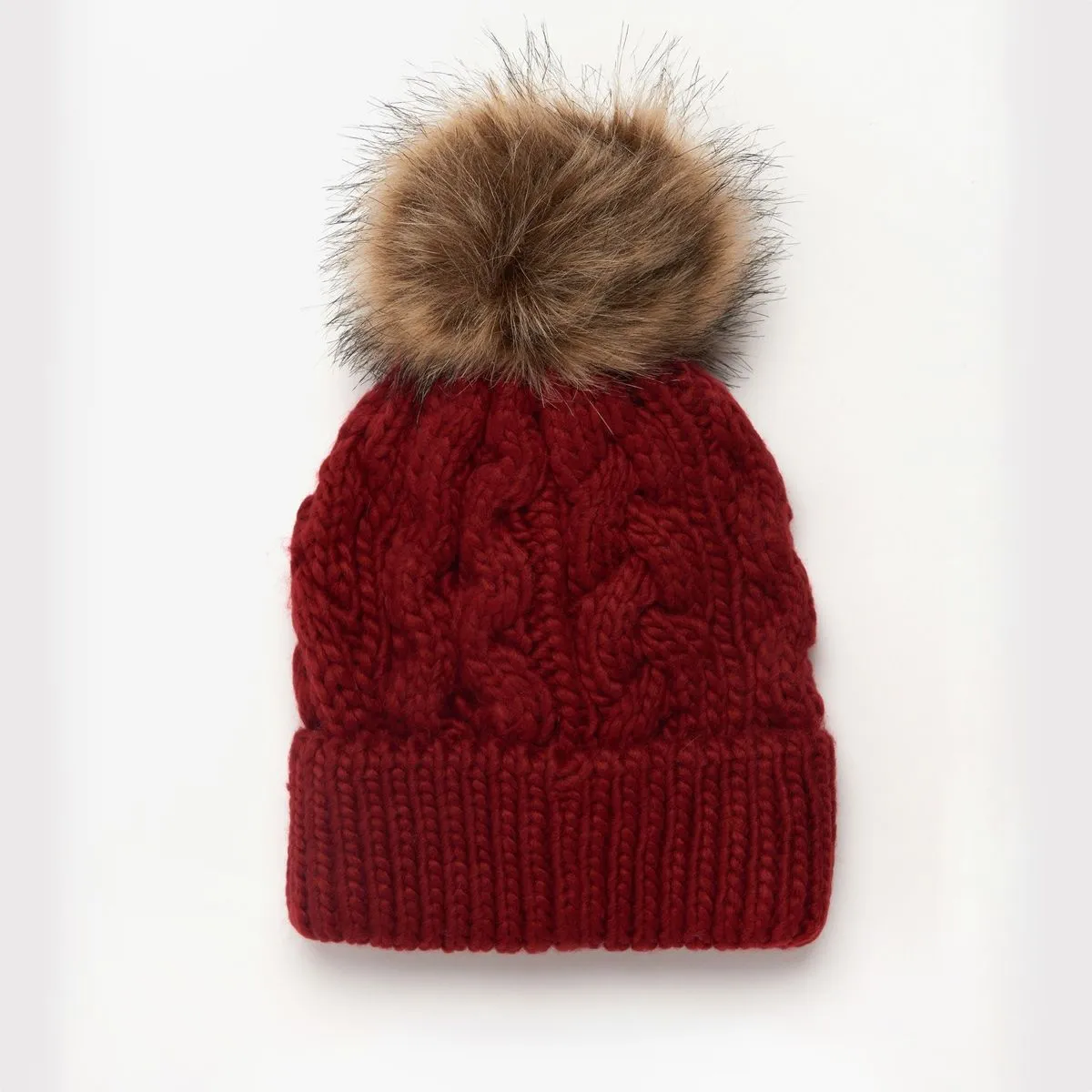 Barbour Penshaw Cable Beanie | Crimson