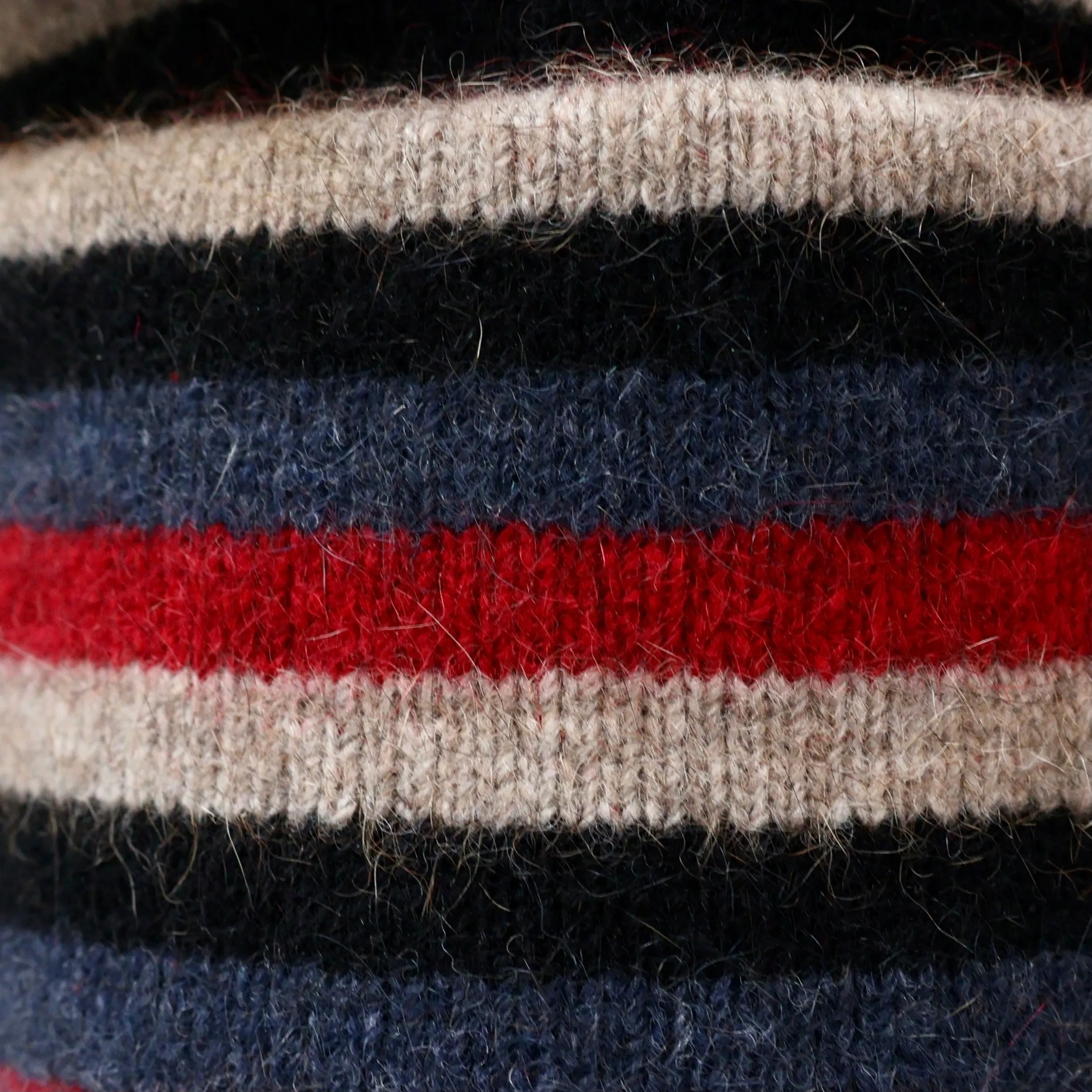 Beanie Possum Merino Stripe Natural