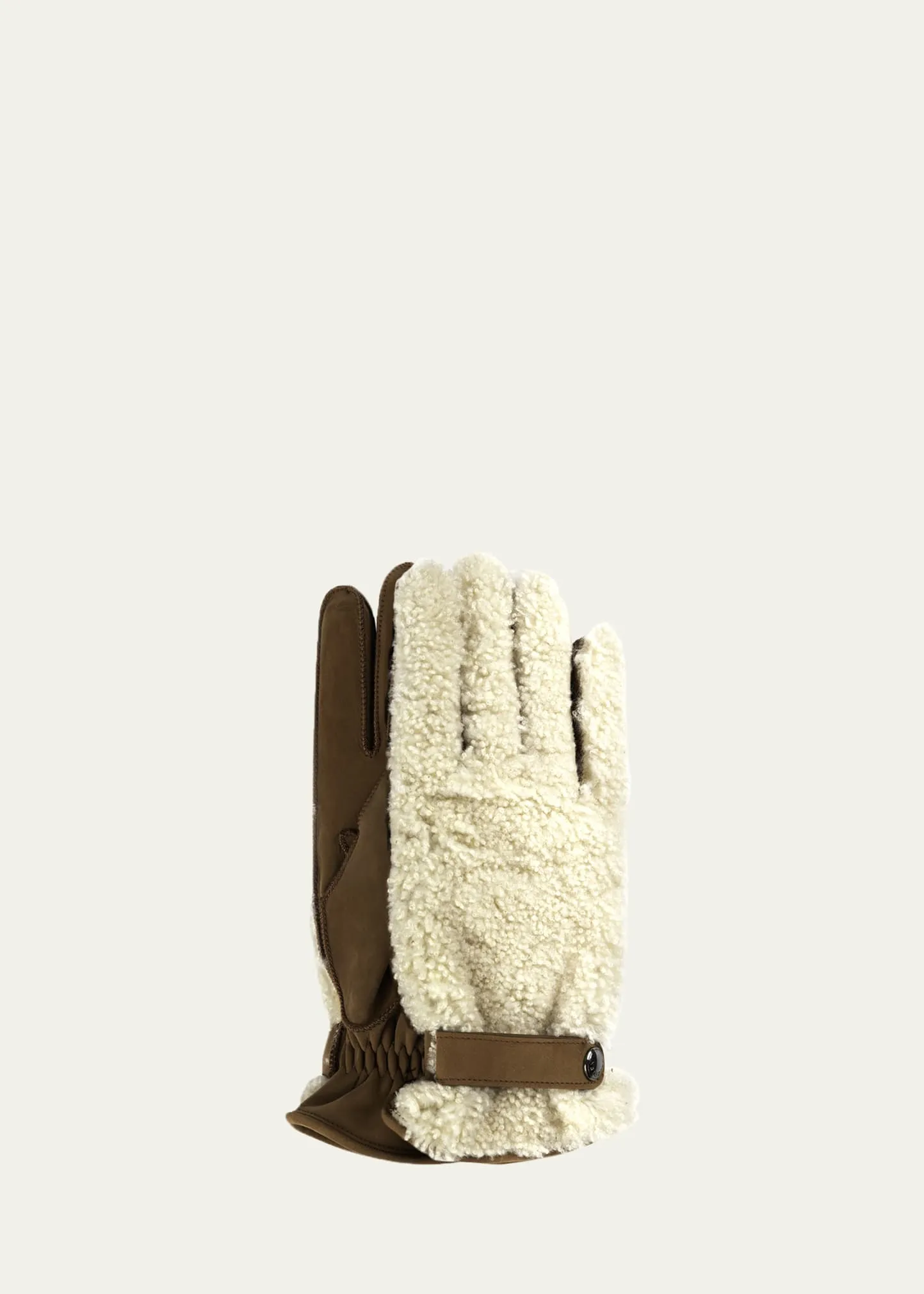 Bergdorf Goodman Men's Shearling and Nubuck Gloves