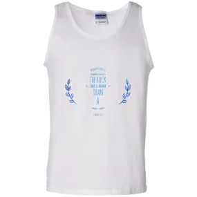 Bible Verse Men 100% Cotton Tank Top - Lead Me To The Rock That Is Higher Than I ~Psalm 61:2~ Design 10