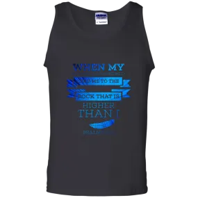 Bible Verse Men 100% Cotton Tank Top - Lead Me To The Rock That Is Higher Than I ~Psalm 61:2~ Design 13