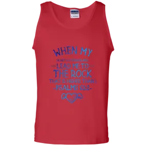 Bible Verse Men 100% Cotton Tank Top - Lead Me To The Rock That Is Higher Than I ~Psalm 61:2~ Design 17