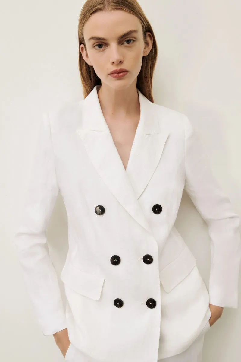 Blazer in lino donna Bianco