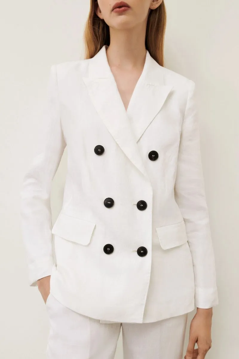 Blazer in lino donna Bianco