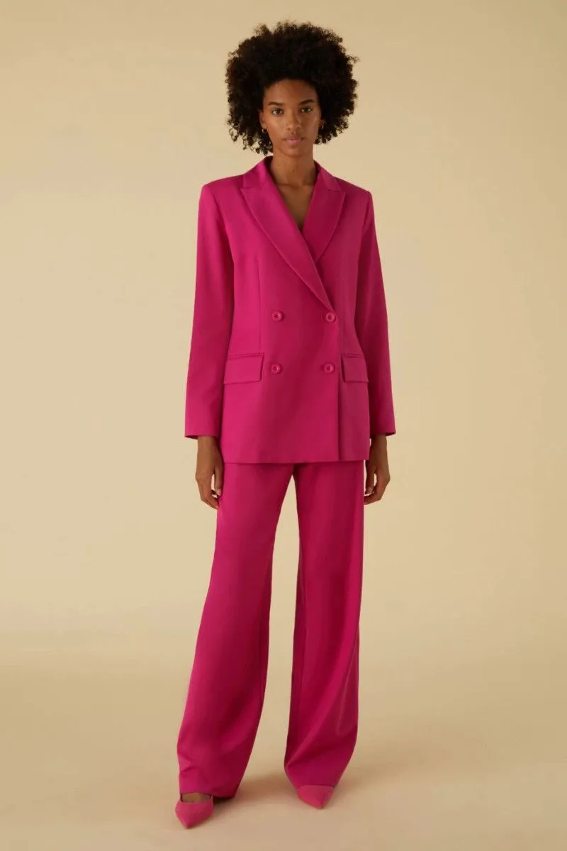 Blazer semiaderente donna Fucsia