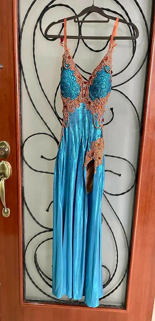 Blue & Bronze Competition Dress