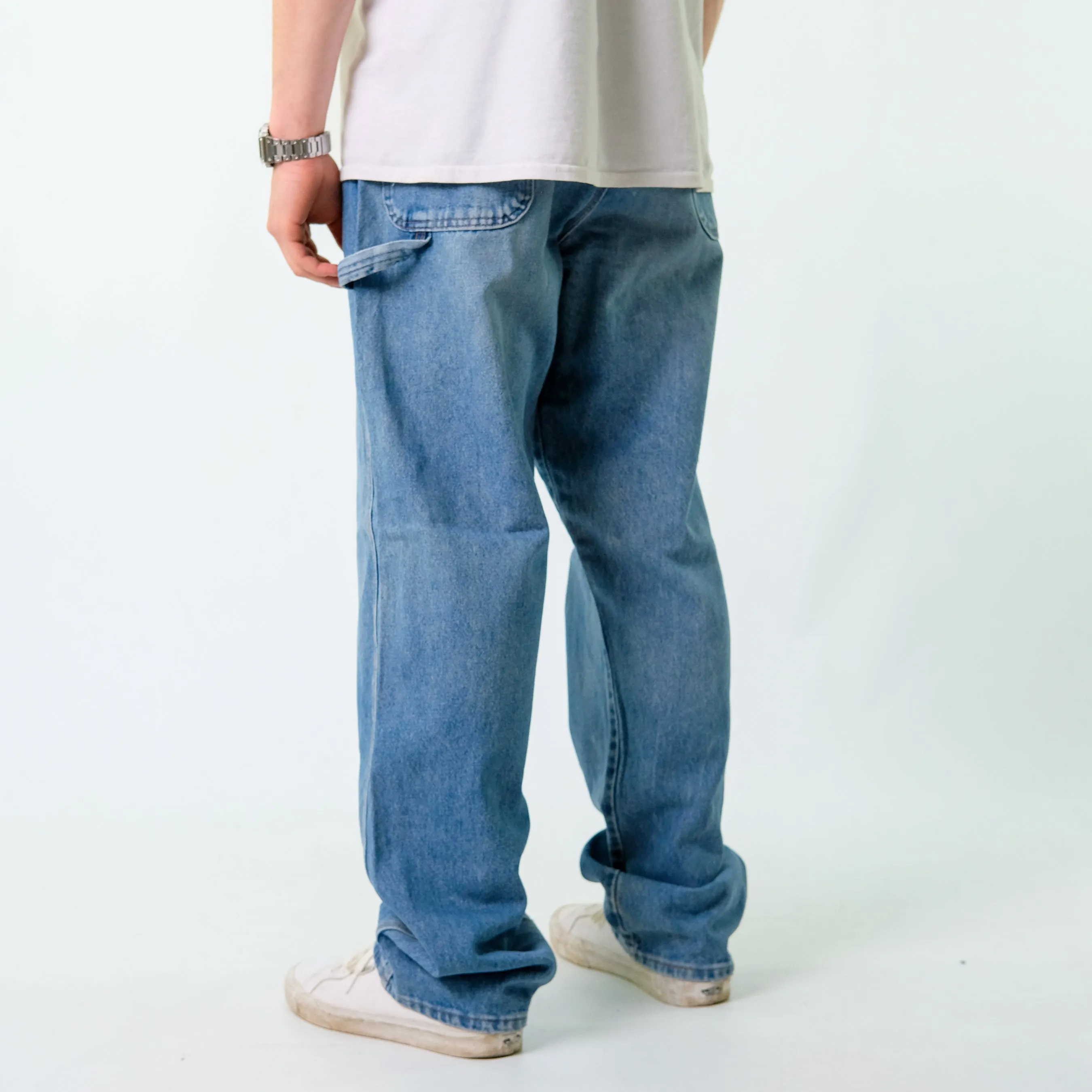 Blue y2ks  Denim Carpenter Baggy Jeans Pants (36x34)