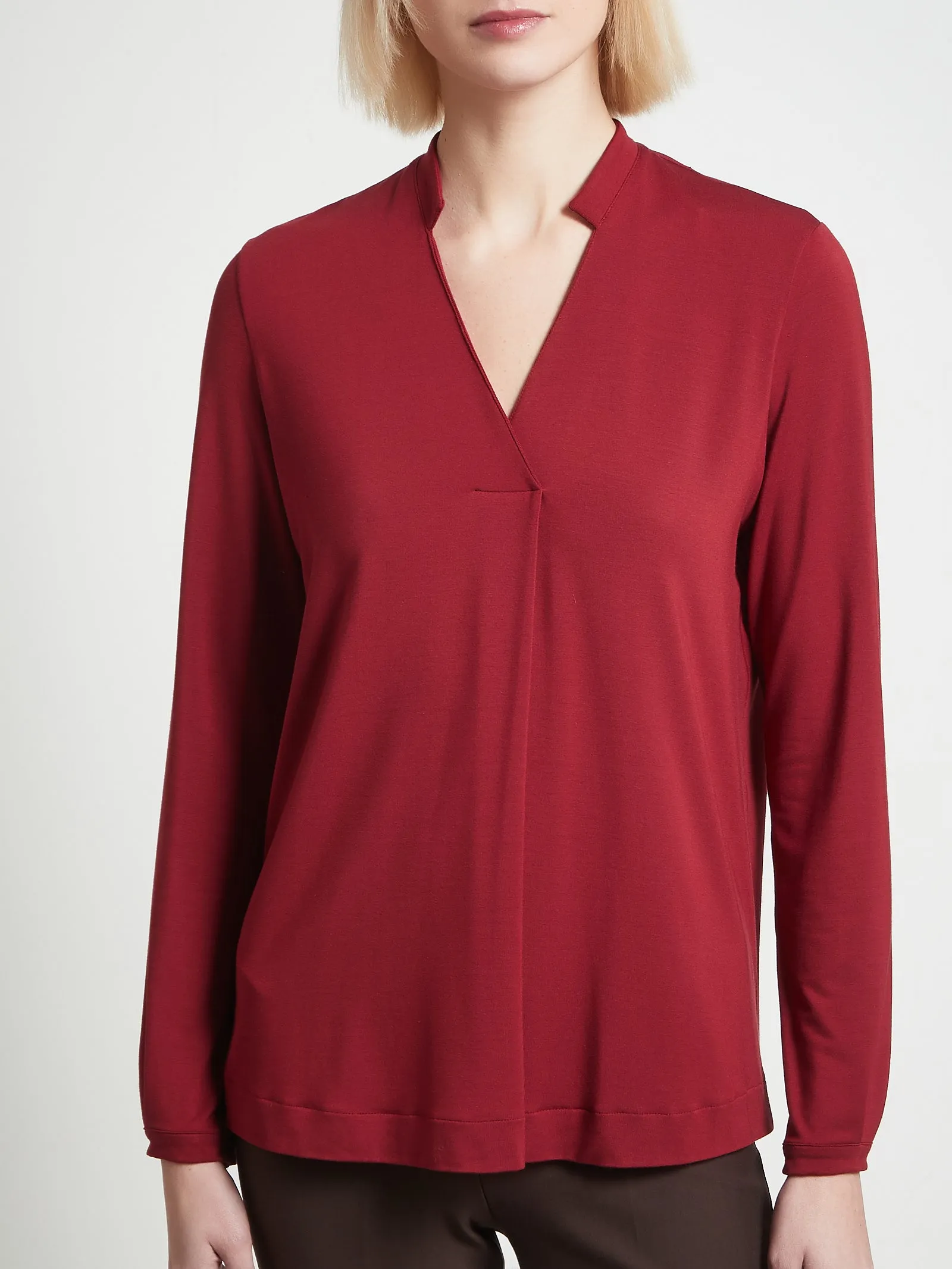 Blusa scollo a V in jersey di Micromodal