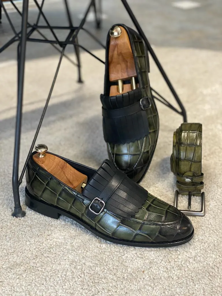 Bojoni Dayton Green Kilt Loafers