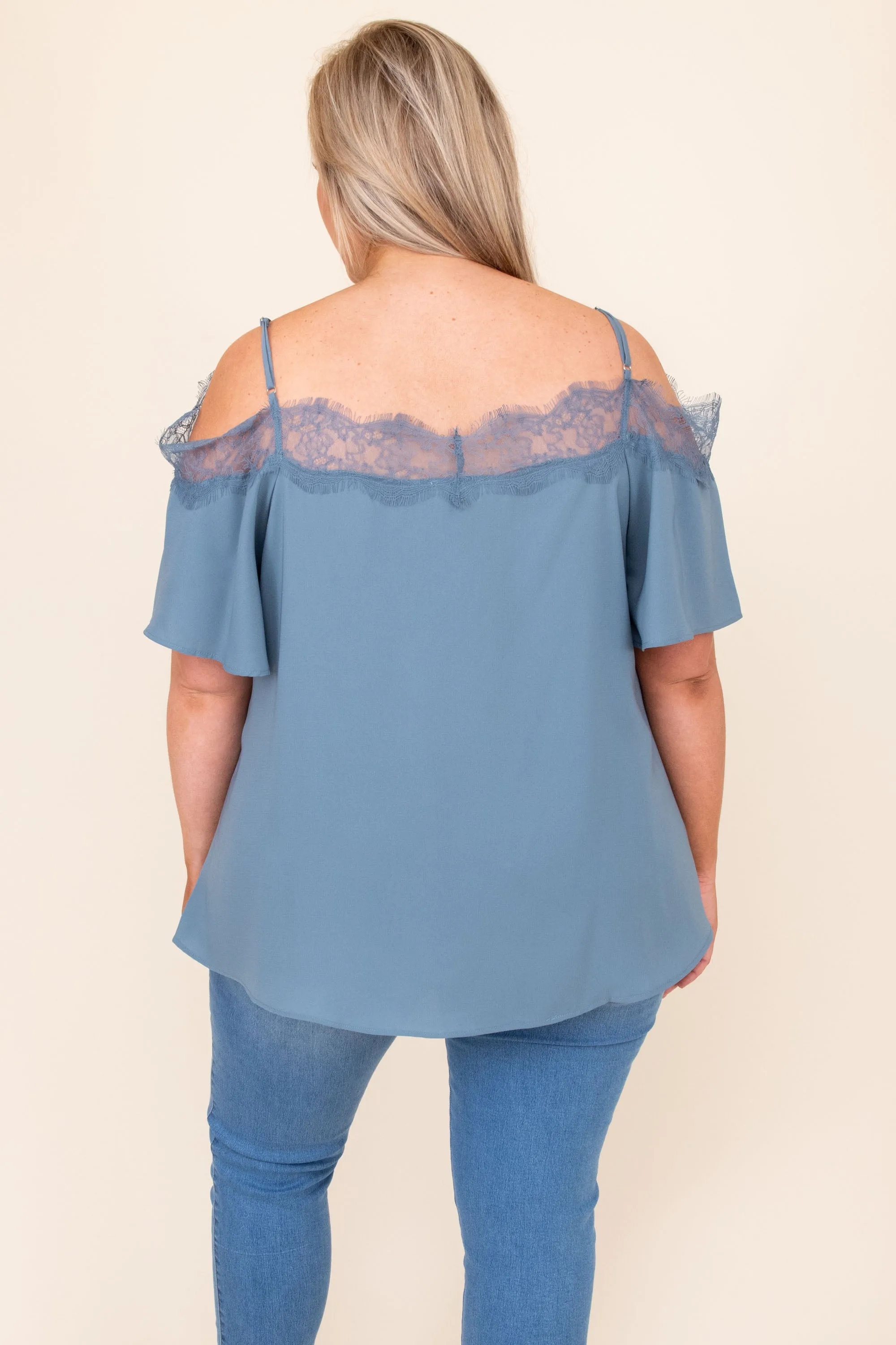 Born Beautiful Blouse, Dusty Blue