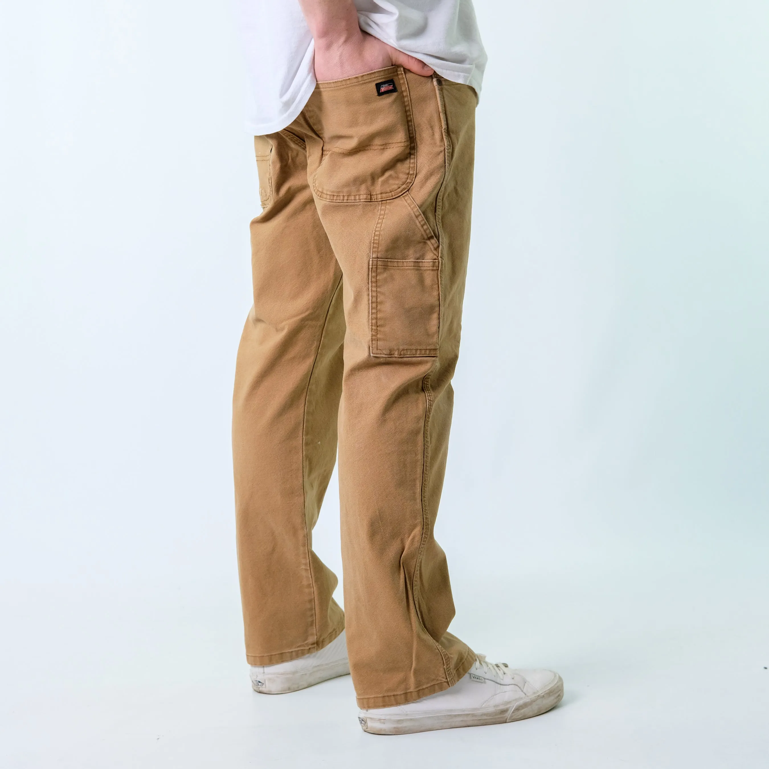 Brown 90s Dickies Denim Carpenter Baggy Jeans Pants (34x30)