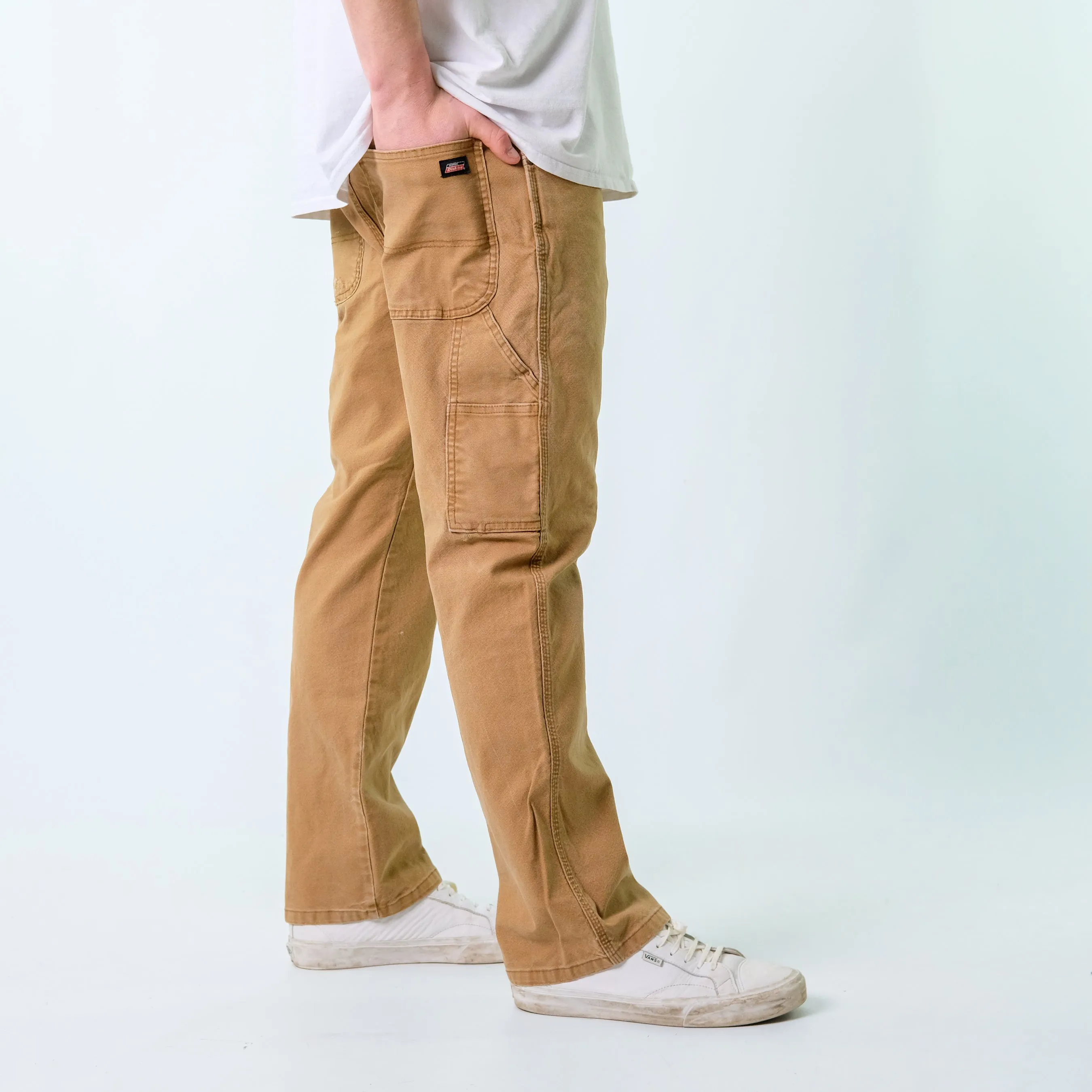 Brown 90s Dickies Denim Carpenter Baggy Jeans Pants (34x30)