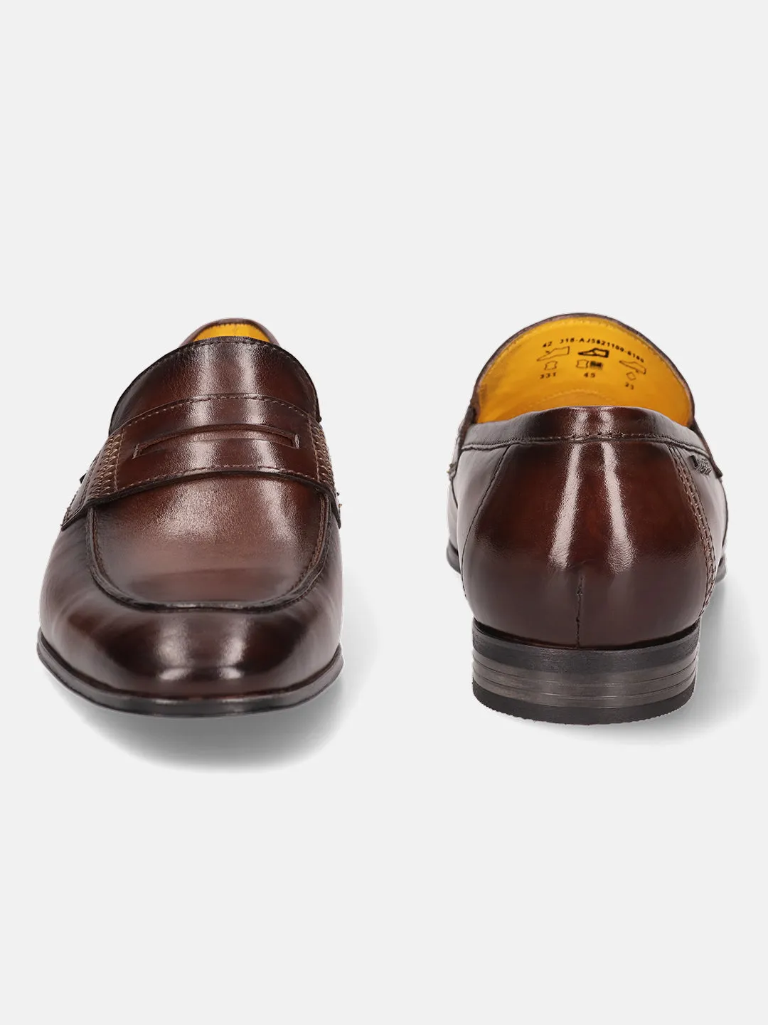 bugatti Dark Brown Premium Leather Loafers