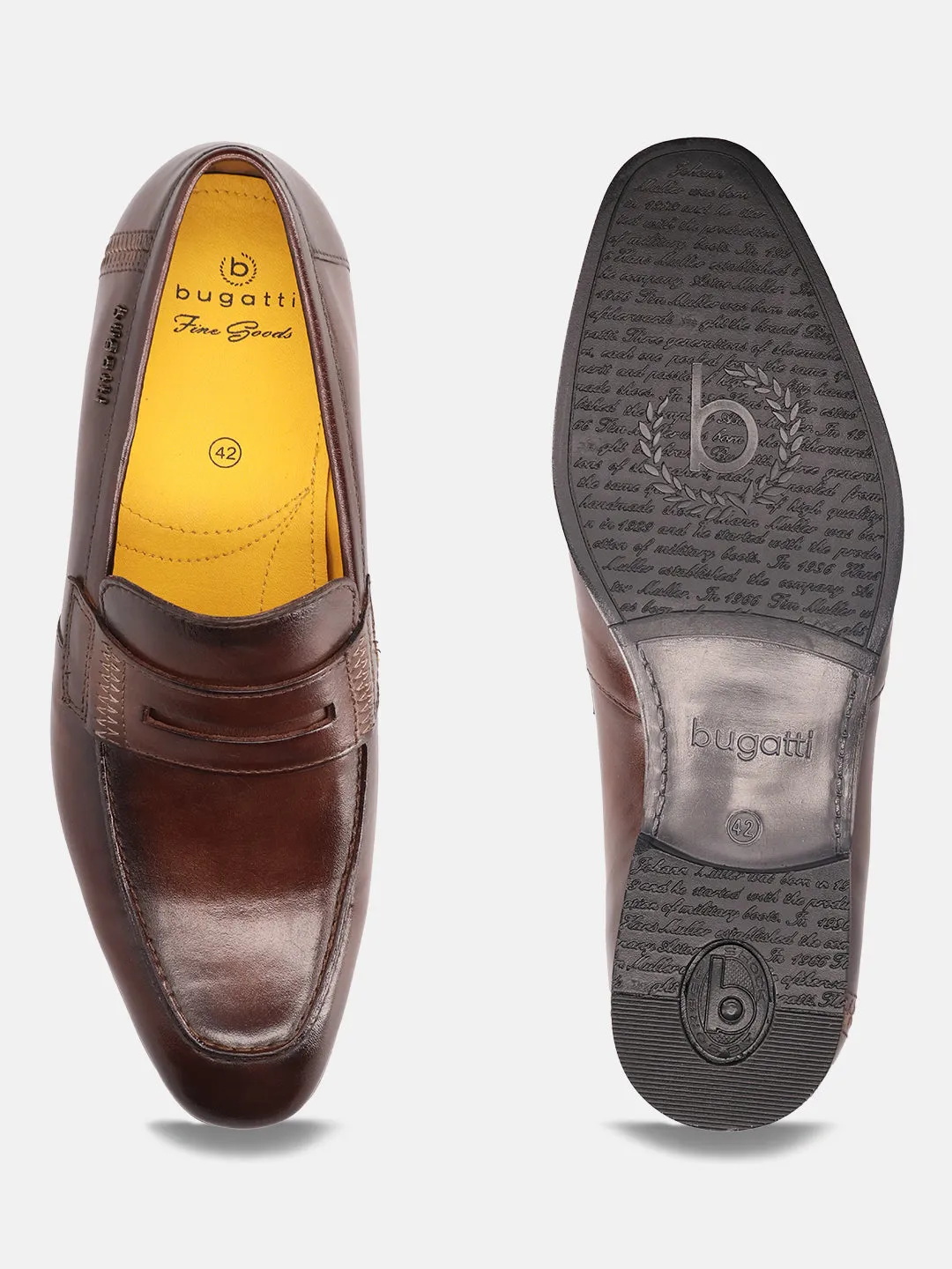 bugatti Dark Brown Premium Leather Loafers