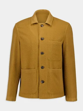 Camel Cashmere Button-Up Jacket