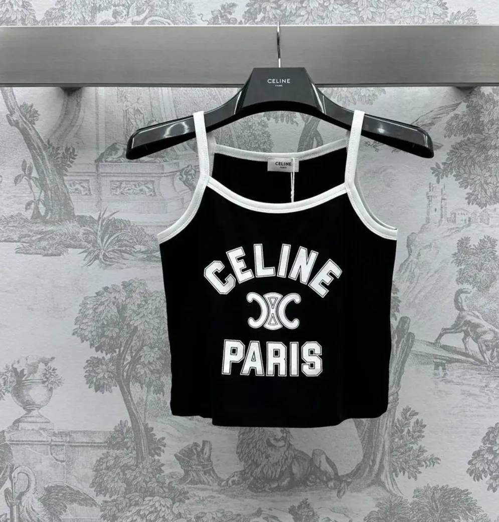 CELINE  |celine paris tank top in cotton jersey