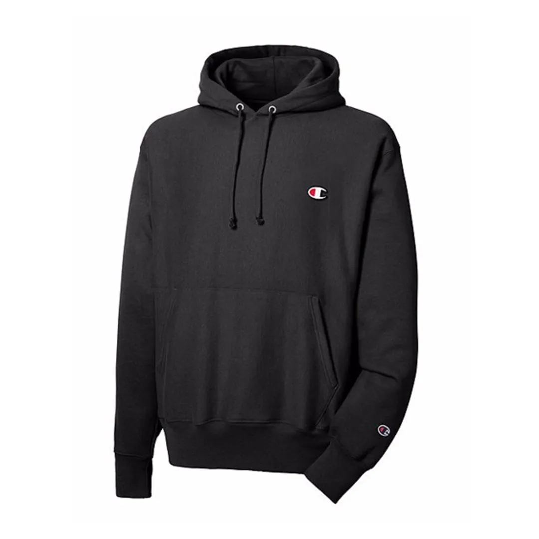 Champion Reverse Weave Pull Over HOOD Men’s - BLACK/WHITE