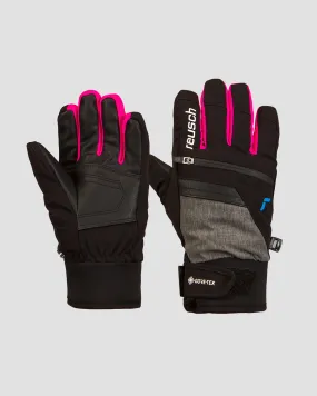 Children's black and pink gloves Reusch Travis GORE-TEX 6261302-7771