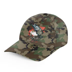 Chiptshirts - Casquette Pêcheur, Pêche du Brochet, Cadeau Original Fans de Pêche, Motifs Camouflage, Drapeau Suisse - CT01072217