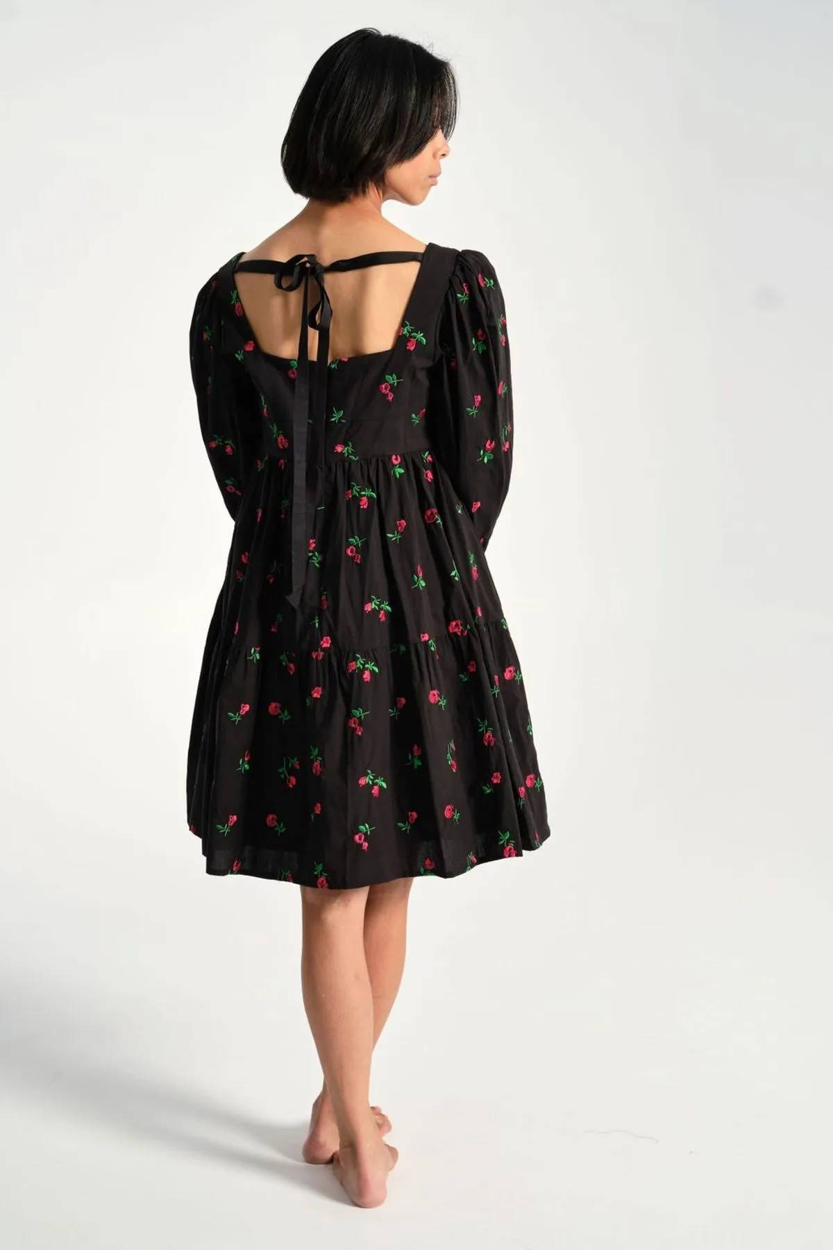 Christa Empire Dress - Black Rose