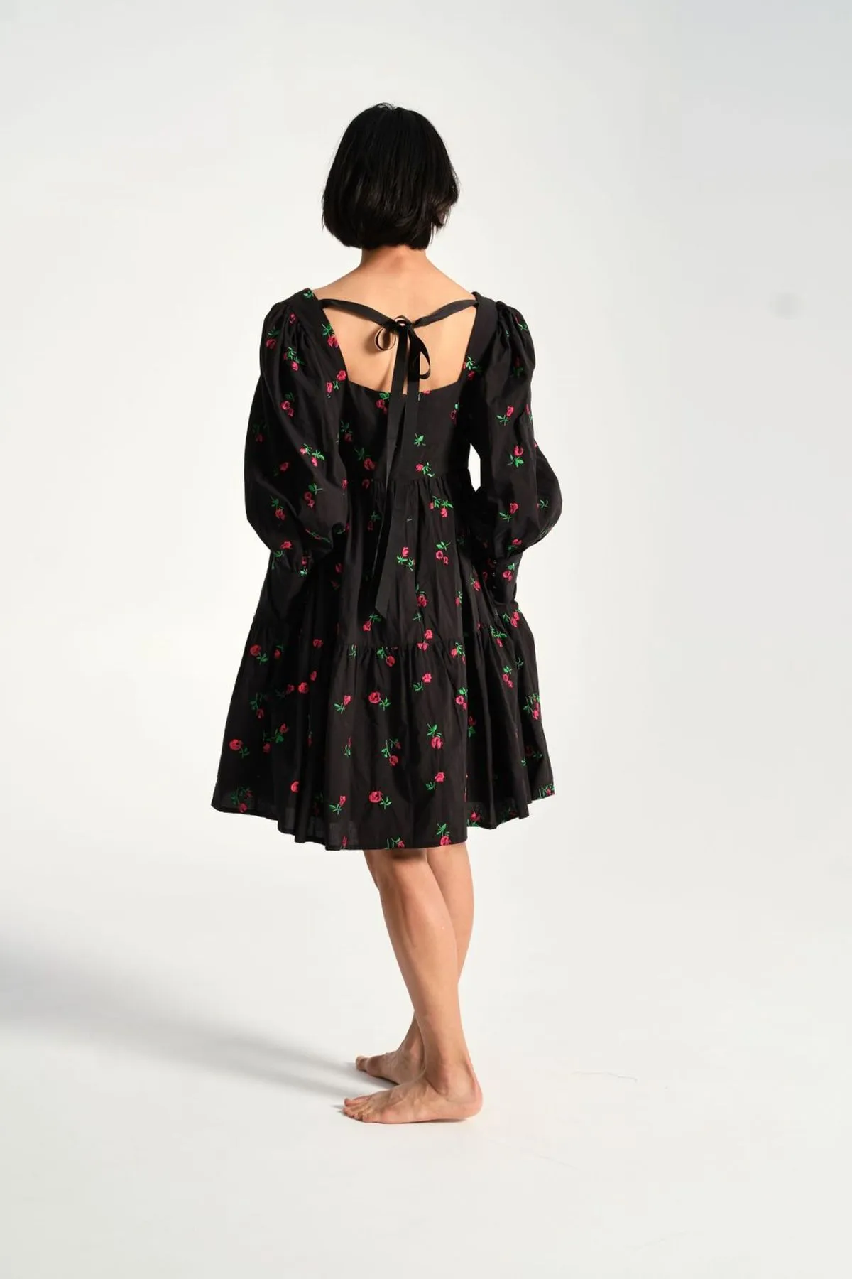 Christa Empire Dress - Black Rose