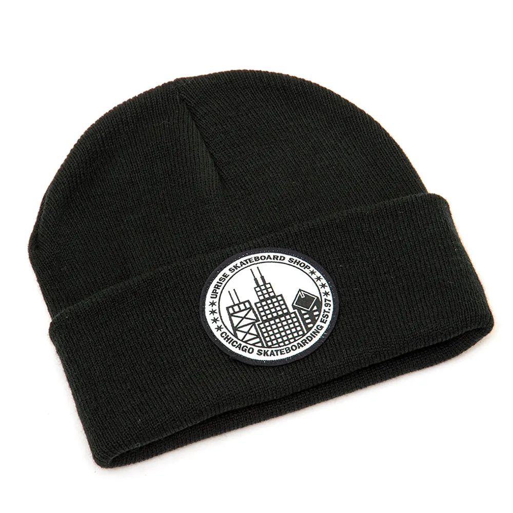 City Seal Cuffed Beanie (Black)