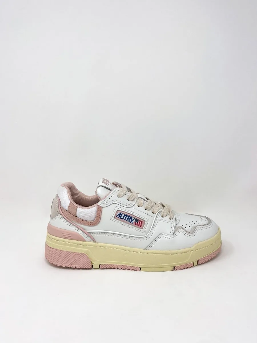 CLC Low Sneakers Leather in White/Powder Pink