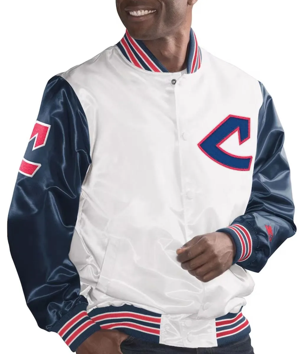 Cleveland Indians White and Navy The Legend Jacket