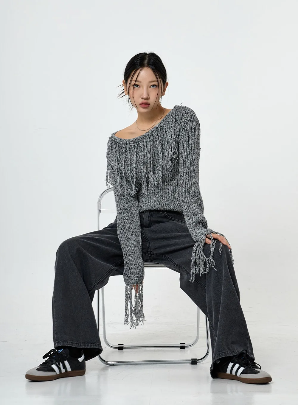 Collin Fringe Long Sleeve Knit CS28