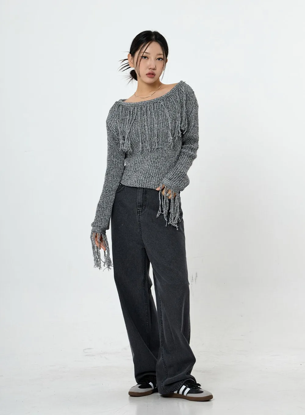 Collin Fringe Long Sleeve Knit CS28