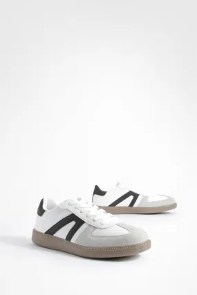 Contrast Panel Gum Sole Sneakers