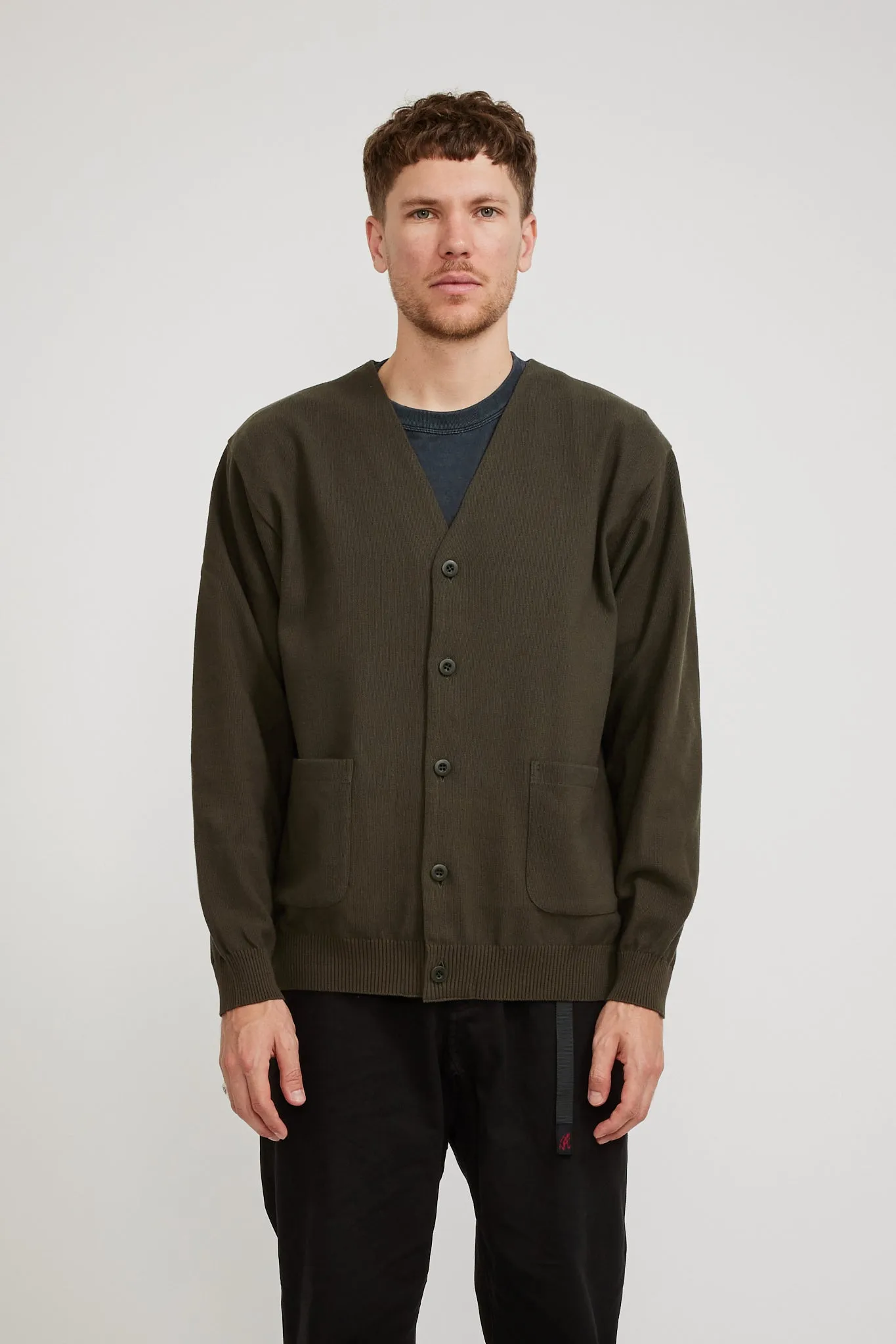 Co/Pe Knit Cardigan Olive