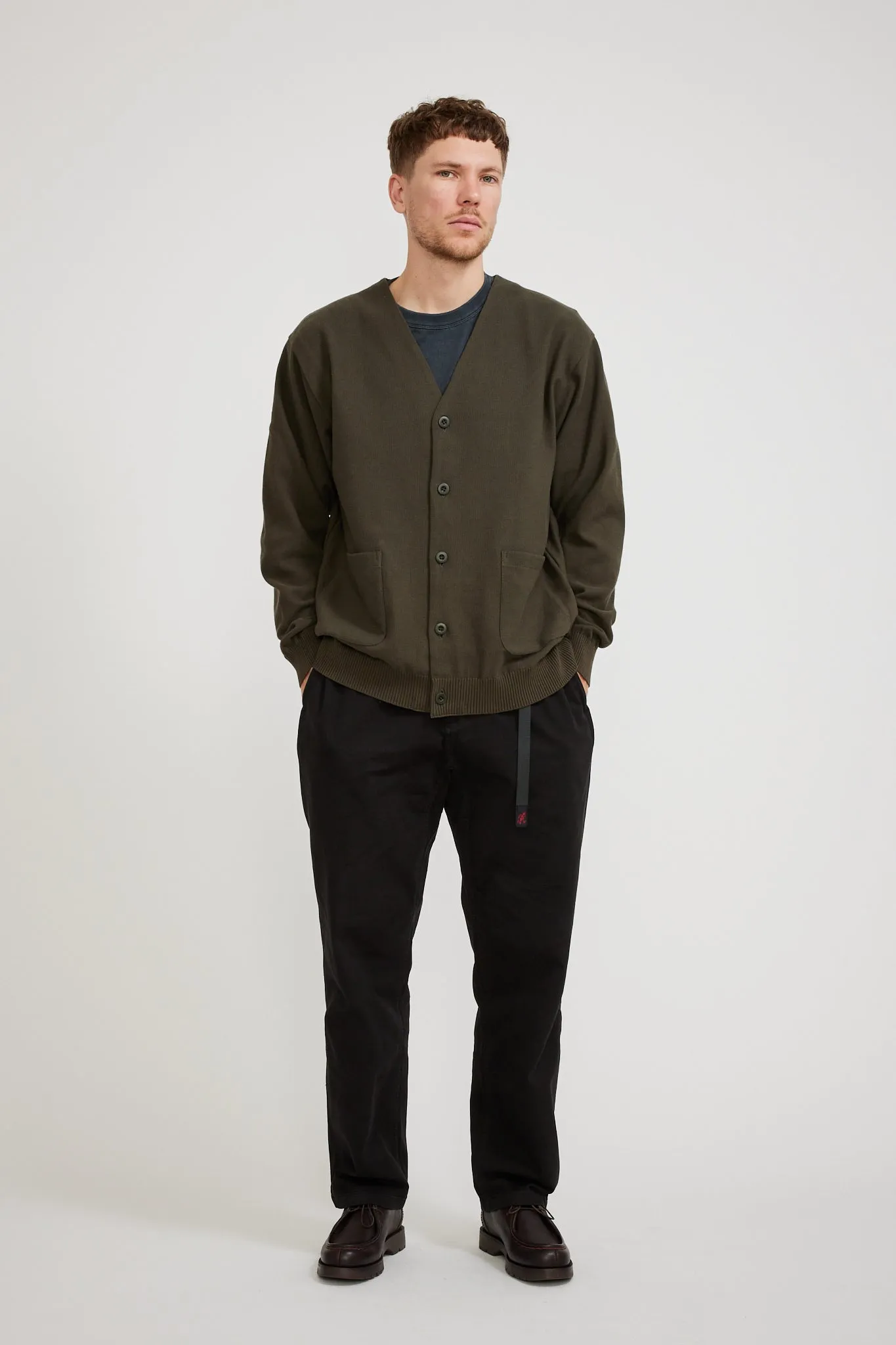 Co/Pe Knit Cardigan Olive