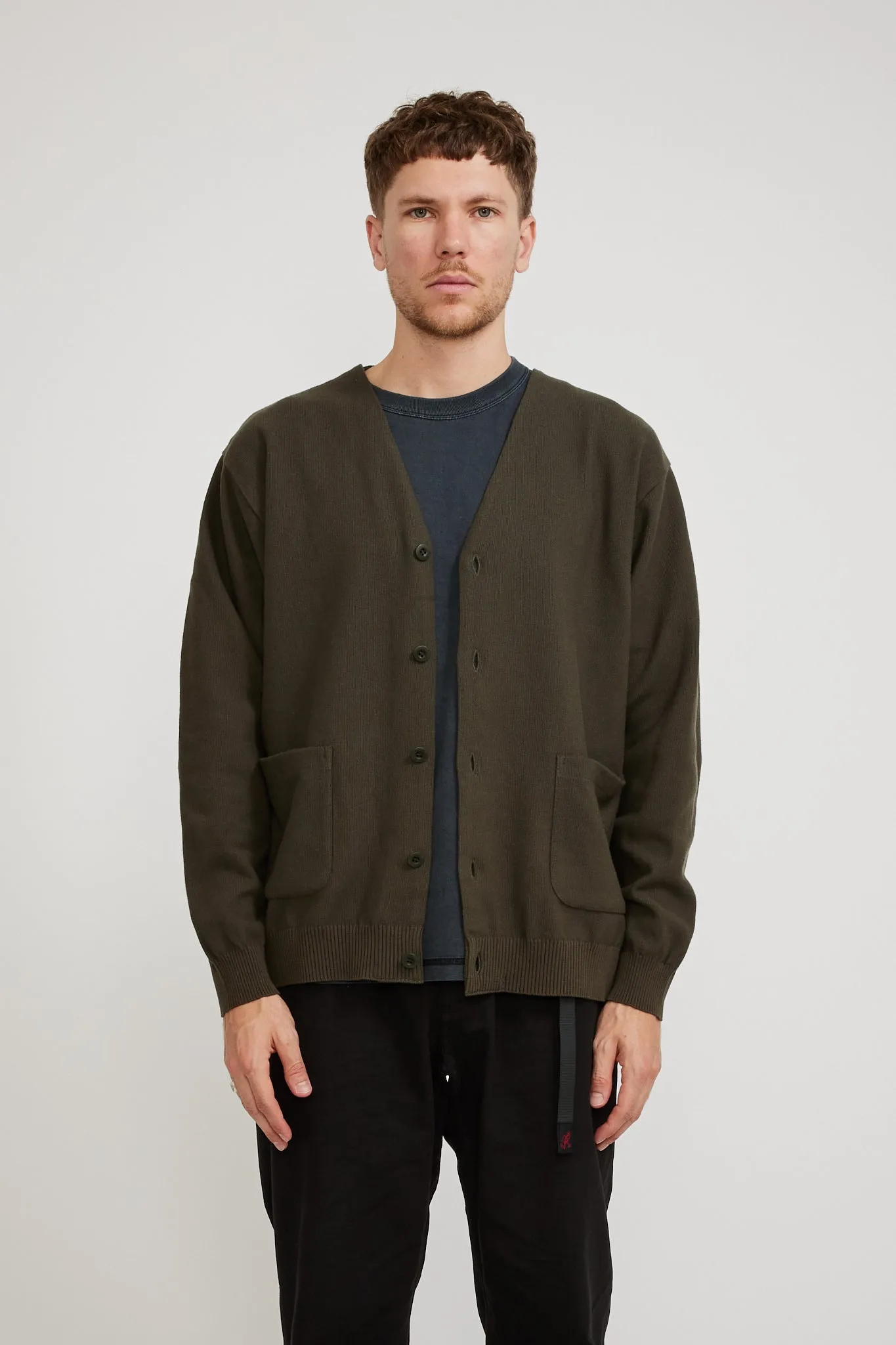 Co/Pe Knit Cardigan Olive