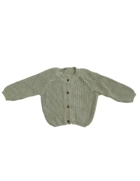 Cotton Knit Baby Sweater in Green