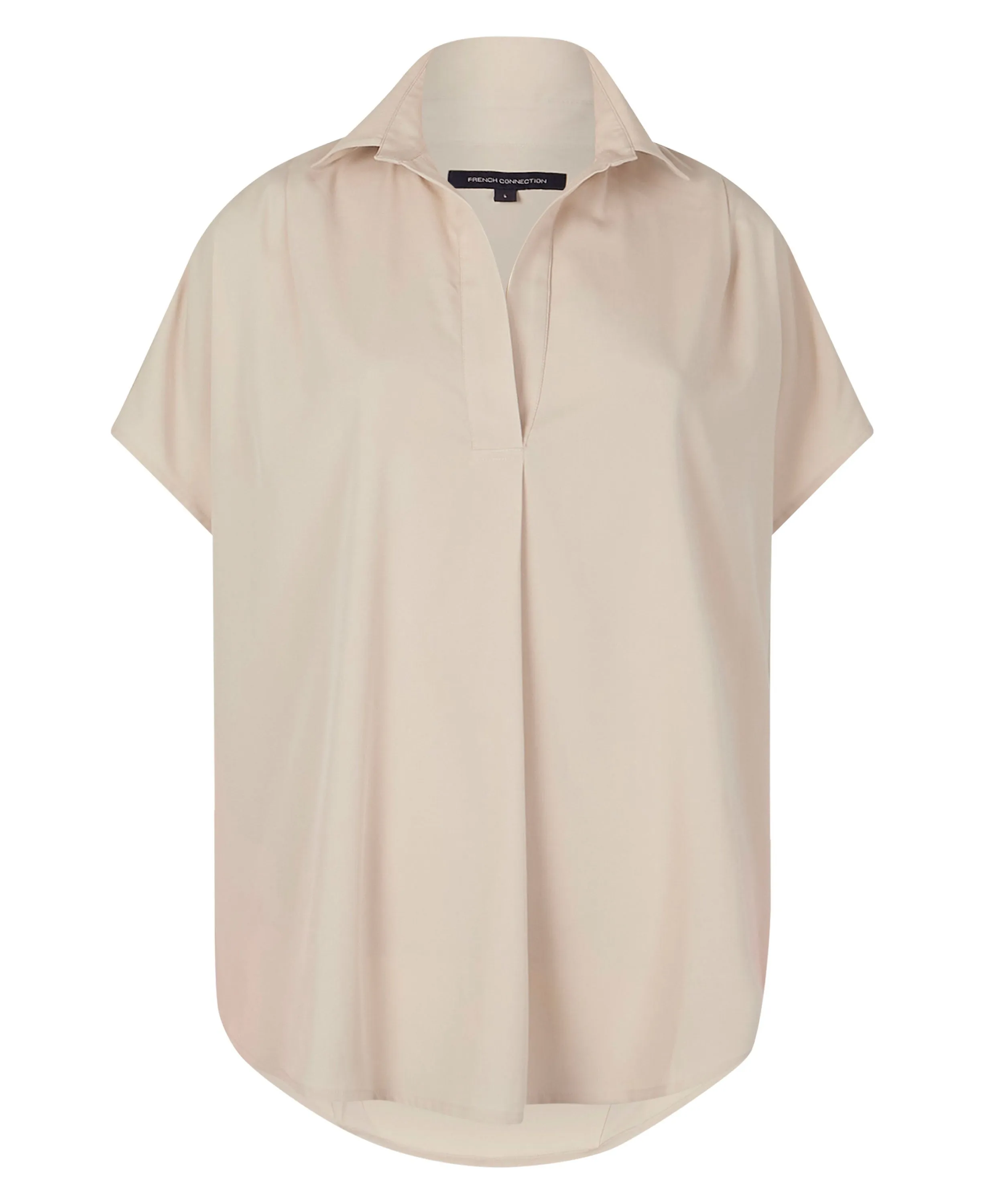 Crepe Light Cap Sleeve Popover Shirt                             Wild Wheat