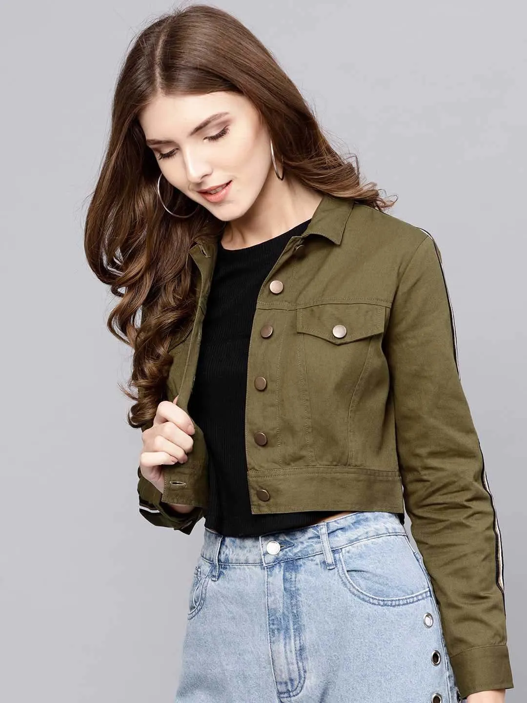 Crop Jacket With Tape